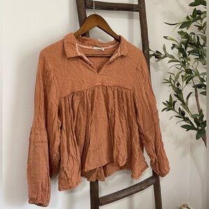 Millibon Terracotta boho blouse